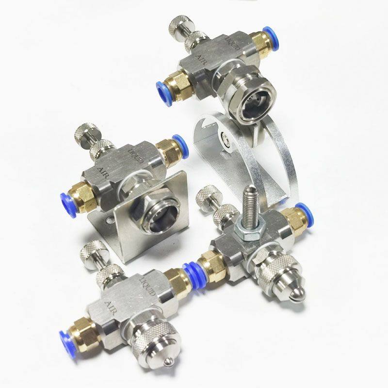 Two-fluid stainless steel adjustable air-water mixing siphon pressure type air atomization nozzle dusting with wet spray nozzle-Taobao