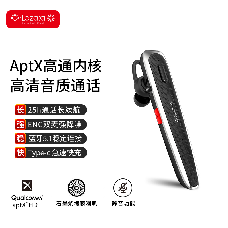 Glazata bluetooth headset wireless single ear typec fast charge call noise reduction suitable for Huawei Apple Android