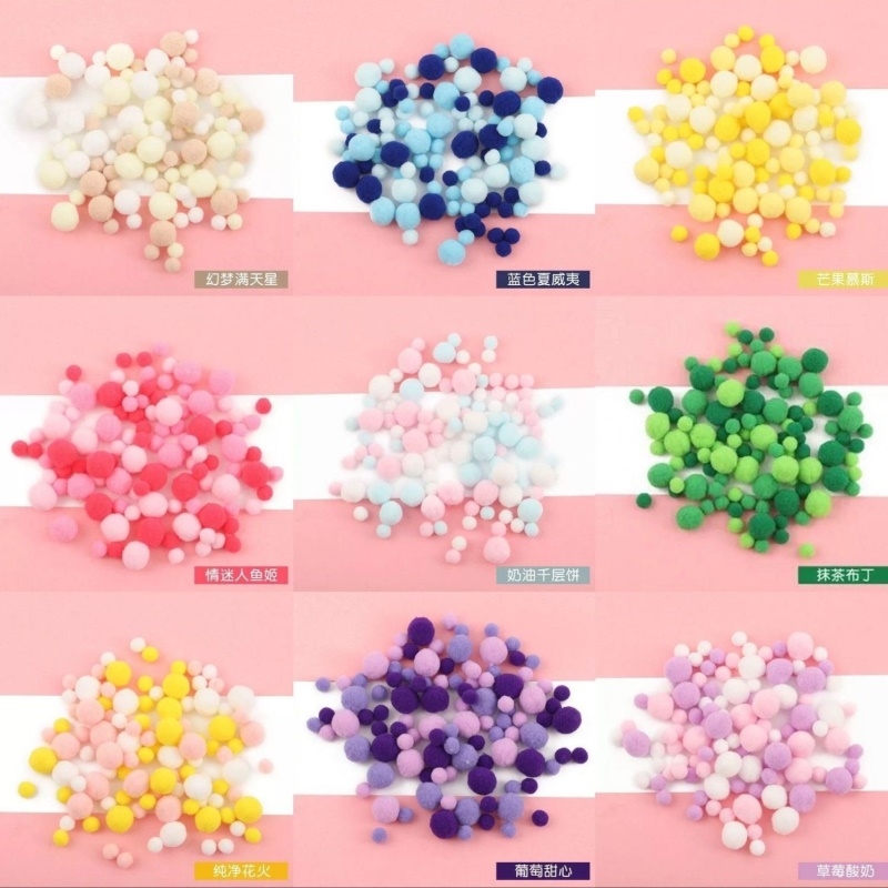 Pain bag decoration bag handmade diy multi-color plush ball accessories flower pain bag filler pendant material bottom bracket