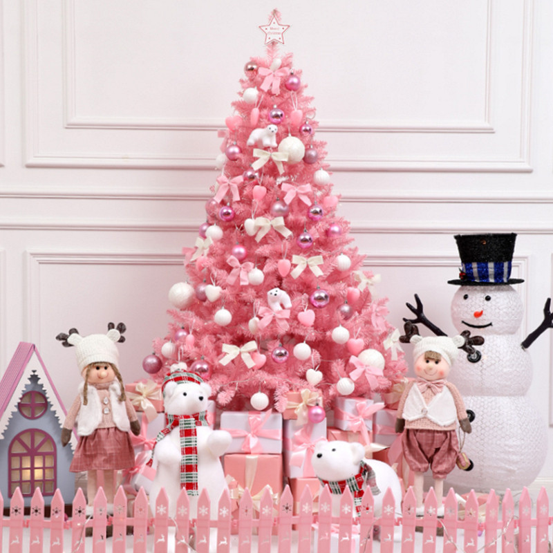 Christmas tree home package pink 1 5 1 8 meters decorative tree net red girl heart 2 1 3 meters luxury does not drop powder