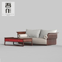 Retro retro Zen designer solid wood bed bed and breakfast special hotel villa model room double bed