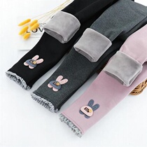 Girl Beats Bottom Pants 2021 Autumn Winter Children Dress New Gush Thickened Children Outwear Foreign Air Baby Casual Long Pants