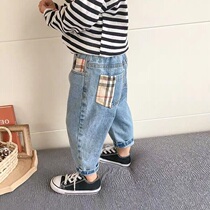 Boy Clothing Boy Pants 2021 Spring Dress New Fashion Korean Version Loose Trousers Children Spring Autumn Style Foreign Air Jeans