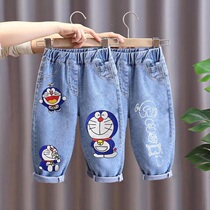 Boy jeans children pants spring autumn season new 2021 small and medium boy baby Han version casual foreign air pants