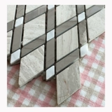 Серые каменные мозаичные наклейки натуральные мраморные деревянные зерно зерно бриллиантовые плитка ванная комната ванная комната кухня кривая