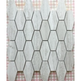 Серая шестиугольная каменная мозаичная наклейка натуральная мраморная древесина гексагональная ванная комната ванная комната фоновая стена