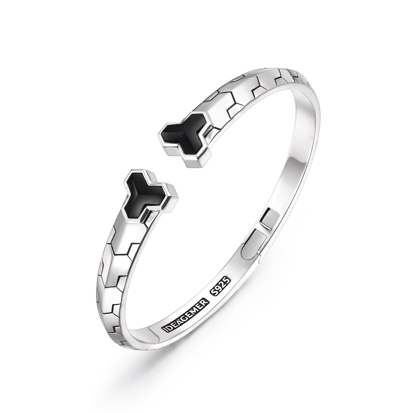 山文甲IDEAGEMER纯银黑玛瑙手镯：男士轻奢新宠，小众送礼首选！-手镯-淘宝好物网