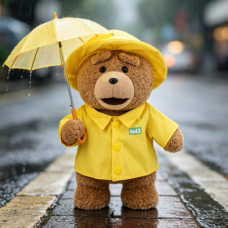 Authentic Ted Teddy Bear Raincoat Style Bear Doll Plush Toy Kidsren's Birthday Gift