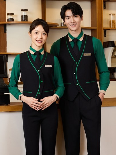 Hotel Waiter Work Clothes for Men and Women, Water Bar, Bar, Ktv, Restaurant, Catering Workwear, Professional Vest Suit Uniform