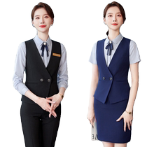 Spring and summer professional vest shirt suit hotel restaurant waiter work clothes vest skirt front desk reception work clothes