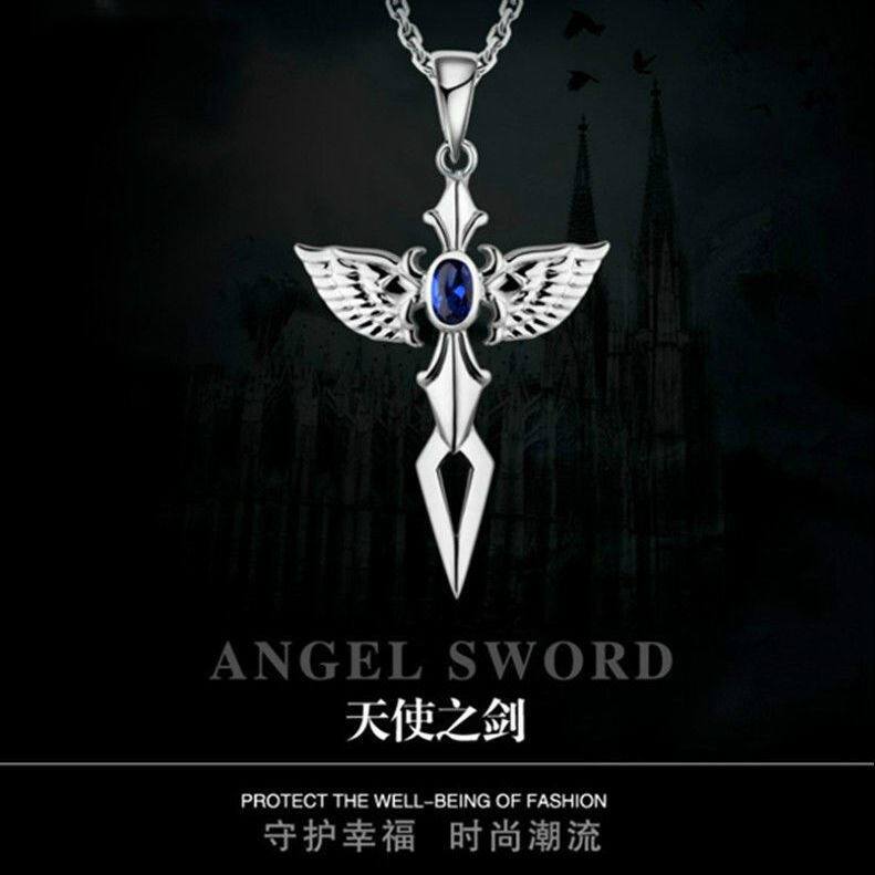 in New see description titanium steel pendant angel wings street hip hop student couple necklace domineering gift