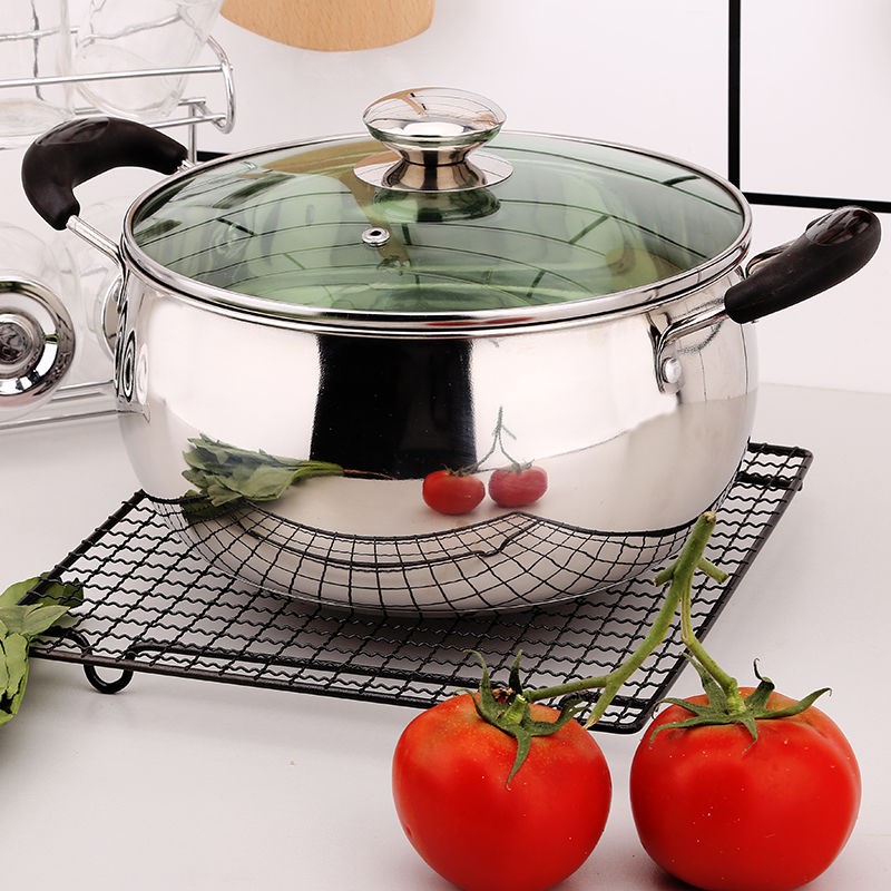 (Special Thick capacity) Stainless Steel Soup Pot Home Saucepan cooking saucepan cooking Porridge Milk Pan Hot Pot induction cookpot