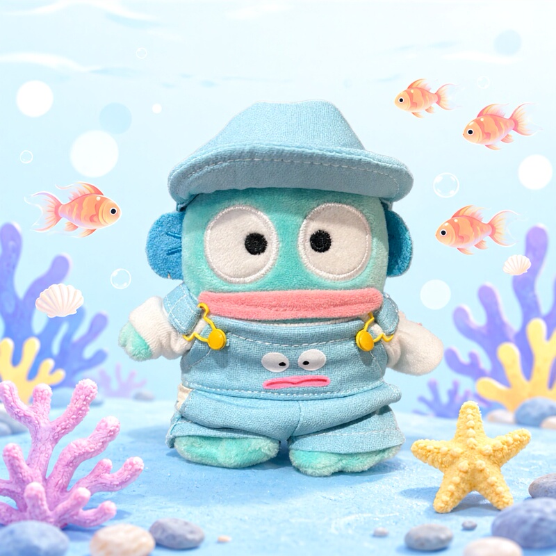 Japanese Cartoon Overalls Ugly Fish Hanton Doll Plush Toy Mermaid Doll Bag Pendant Small Gift Japanese Cartoon Overalls Ugly Fish Hanton Doll Plush Toy Mermaid Doll Bag Pendant Small Gift