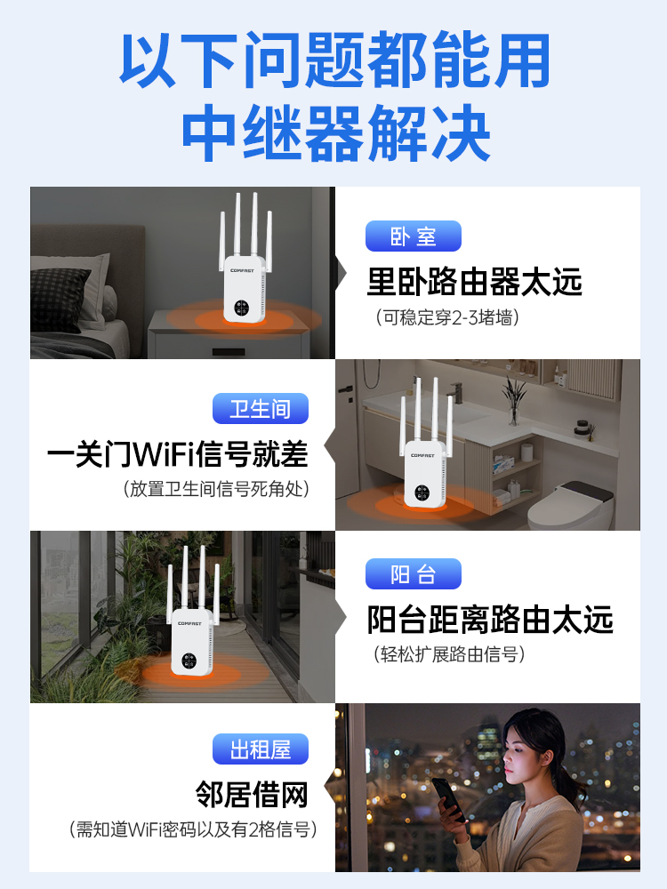 [Same-Day Fast Delivery]Wifi Signal Booster Amplifier for Enhancing and Amplifying Reception of Computers and Mobile Phones, Strengthening Wireless Network Expansion, Repeater, Dual-Band 5g Gigabit Router for Home Use, Wall-Penetrating Cf-Wr762Ac