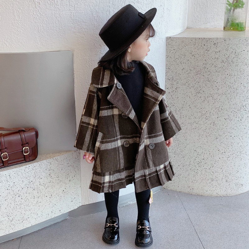 Girl's cotton jacket Spring and Autumn Children's Cashmere Coat New Yang Spring Clothing Girl Han Hang Hair