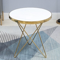 Легкий роскошный золотисто -кофейный столик (акриловая белая лапша)