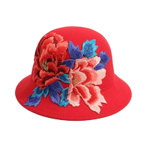 New Female Spring Autumn Season New National Wind Casual Embroidered Flower Dome Hat 100 Hitch Ocean Sun Sunscreen Basin Hat