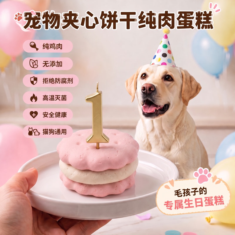 Cute Little Puppy Cake, Pure Chicken Pet Birthday Cake, Cat Snacks, Handmade, No Additives, Nutritious and Healthy Cute Little Puppy Cake, Pure Chicken Pet Birthday Cake, Cat Snacks, Handmade, No Additives, Nutritious and Healthy