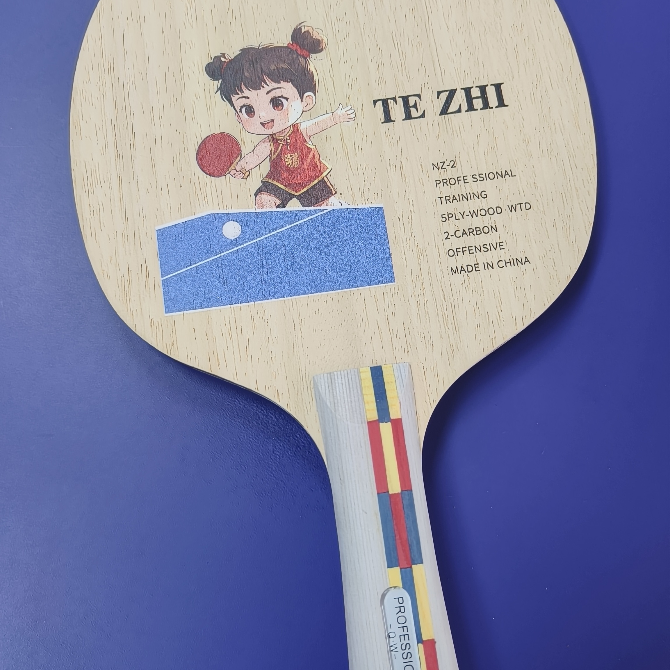 Подошва для настольного тенниса TE ZHI carbon для детей и начинающих подошва ракетки для настольного тенниса из чистого дерева Изображение 1