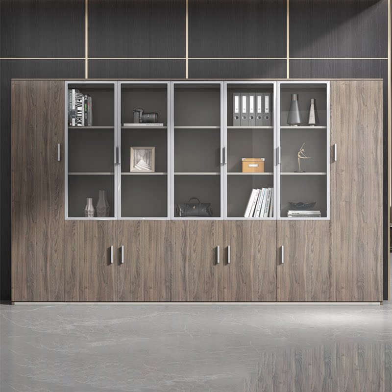 Office file cabinet bookcase data cabinet file cabinet office storage storage cabinet wooden bookshelf glass door cabinet