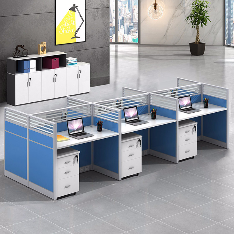 Simple and modern desk 2 4 6 8-person screen work station staff four-person card office desk and chair combination