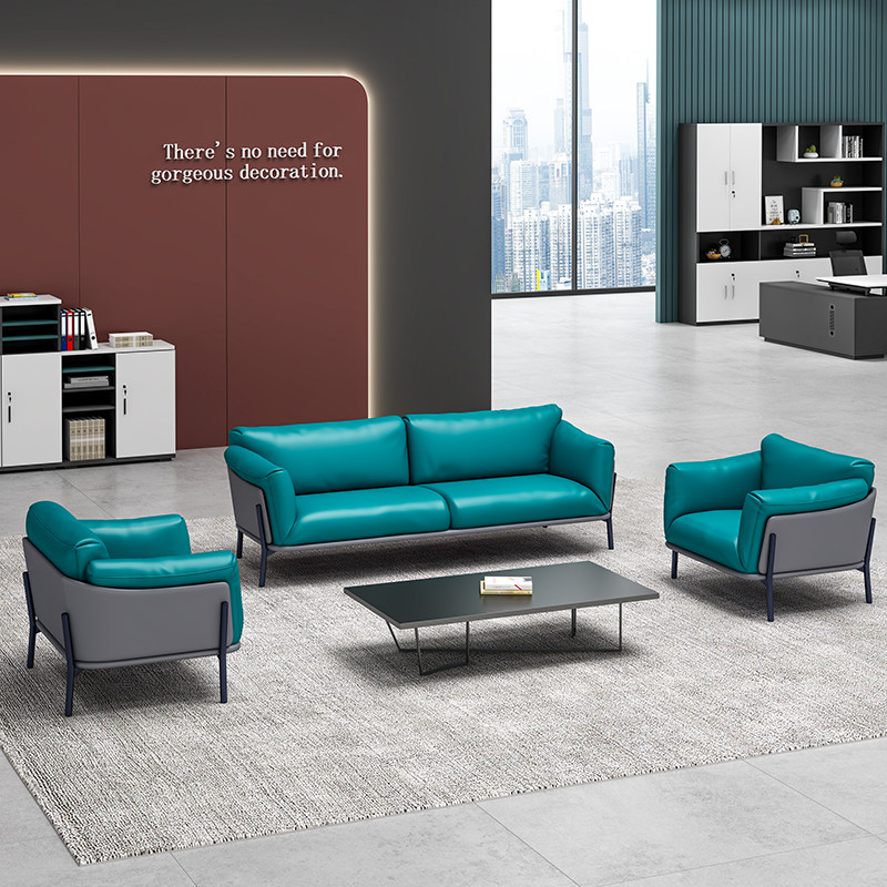 Guest Nordic minimalist leather art office sofa business small family type tea table composition office sofa reception room