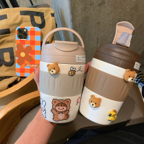 Insulated cup water glass with hand stainless steel high temperature resistant insulated cup value office minimalist sucker children with creative face cup