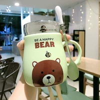 Зеленый запечатанный мишка с крышкой + керамическая ложка.