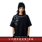 【Официальный магазин Achock】 модная бренда High Street, полная звезд, футболка с короткими рукавами American Sequin Flash Powder Новые мужчины с половиной рукава