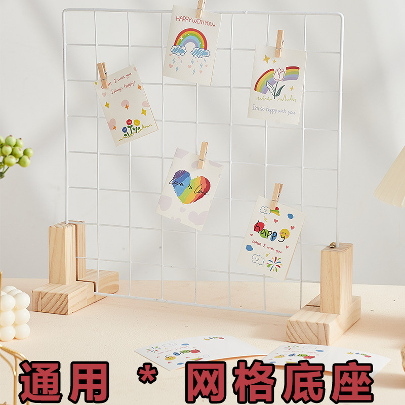 Grid Show Shelf Desktop Kindergarten Beauty Work Area Works Iron Art Ornament Pendant Wall Backdrop Shelve Grid Shelf-Taobao