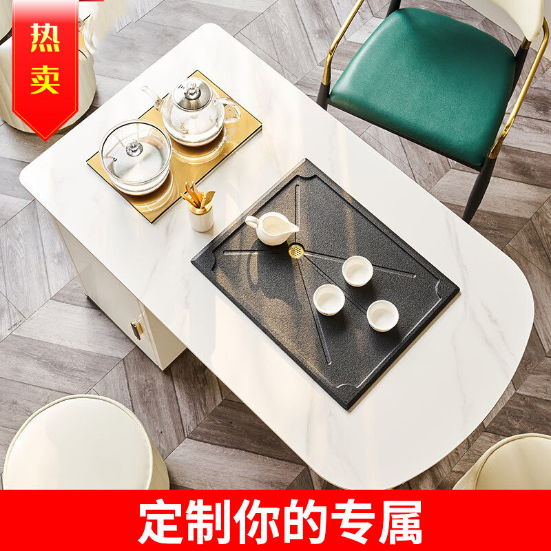 Light luxury slate tea table home small tea table modern minimalist small kung fu tea table balcony small tea table and chair combination