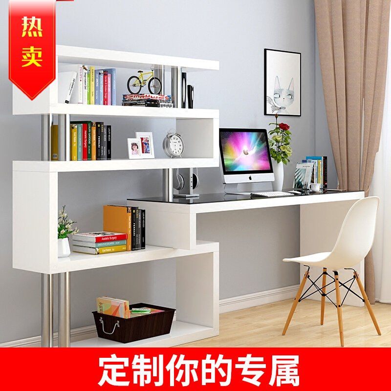 Computer desktop desk simple bedroom corner desk bookshelf combination desk home bookcase one desk