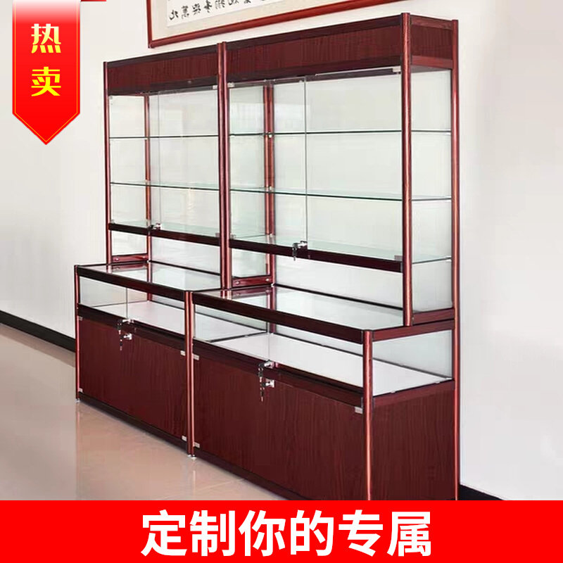 L-shaped boutique display cabinet display cabinet medical supplies display cabinet craft gift decoration display cabinet glass counter shelf
