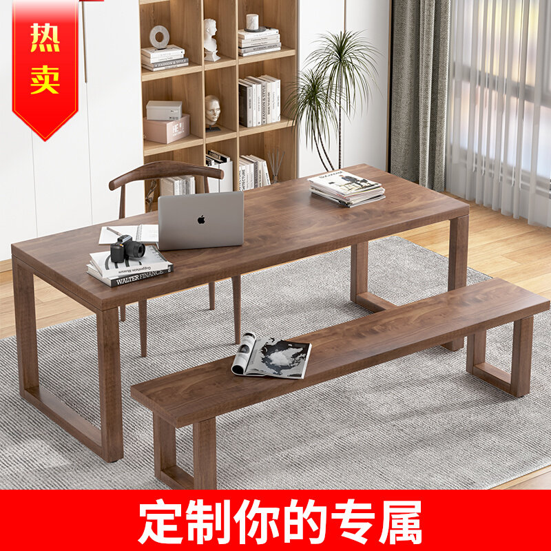 Solid wood pure wood computer desk simple table square wooden designer desk home desk workbench