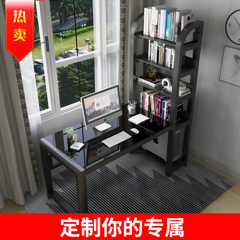 Computer desktop desk desk bookshelf bookcase one combination simple home bedroom corner corner student desk