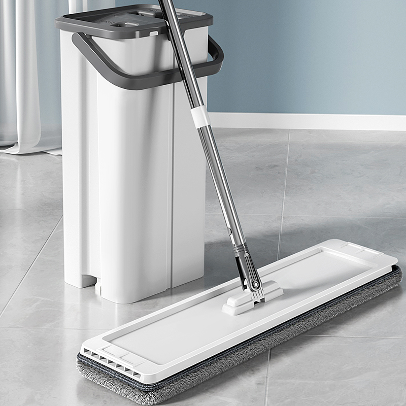 German Fzy Lazy Mop for Home Use, One-Sweep Clean with Bucket, Hands-Free Flat Mop, Floor Cleaning Magic Tool