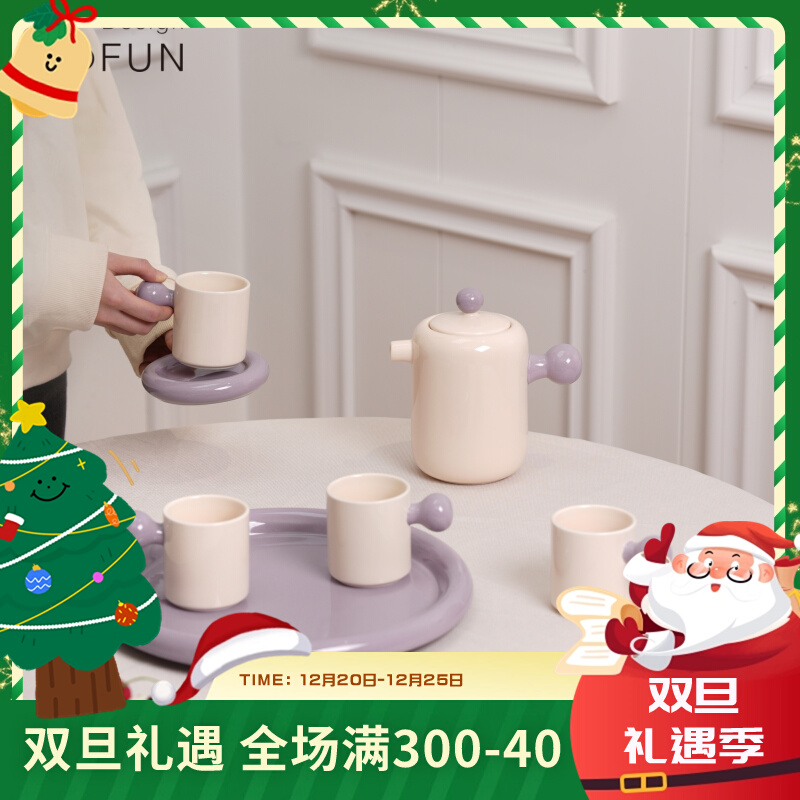 YOOFUN cream wind home teapot suit ceramic teapot tea tea tea teapot for tea tea tea set birthday-Taobao