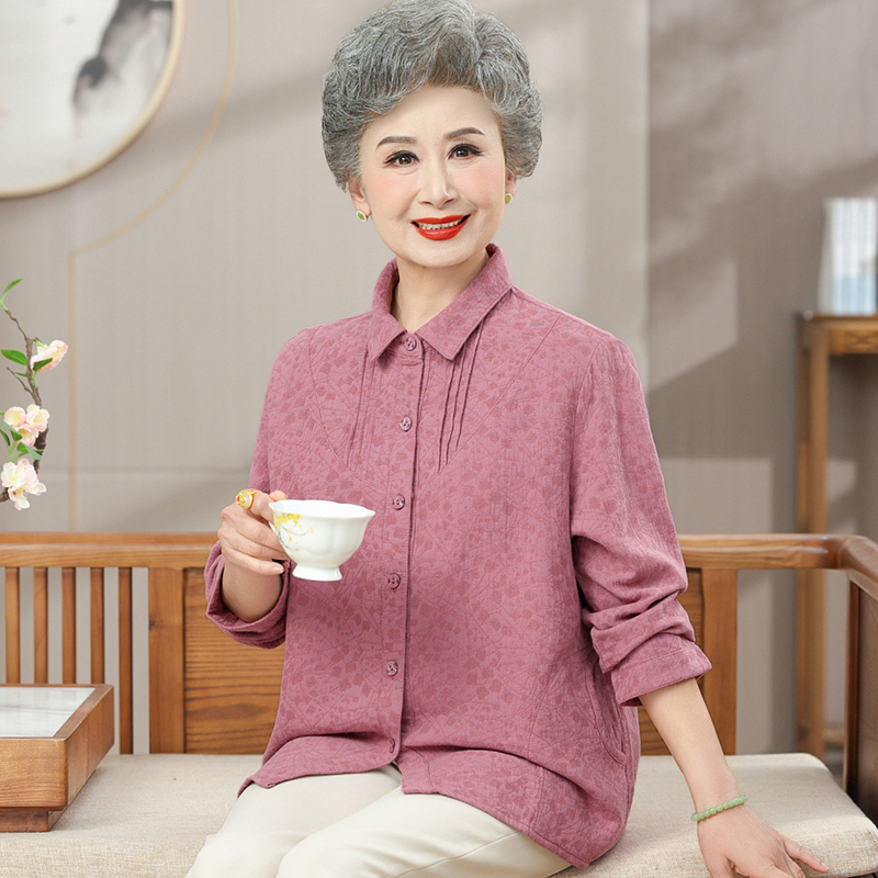 Middle-Aged and Elderly Women's Autumn Clothing, Pure Cotton Shirts, Women's Jackets, Stylish Spring and Autumn Grandma Clothes, Old Lady's All-Cotton Shirts Middle-Aged and Elderly Women's Autumn Clothing, Pure Cotton Shirts, Women's Jackets, Stylish Spring and Autumn Grandma Clothes, Old Lady's All-Cotton Shirts