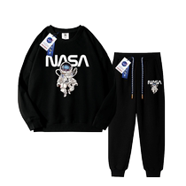 NASA boys suit spring and autumn 2024 new trendy brand childrens handsome sweatshirt and sportswear two-piece set