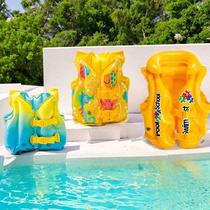 Inflatable childrens life jacket for baby girls learning to swim anti-choking buoyancy vest for boys cartoon water thickening vest