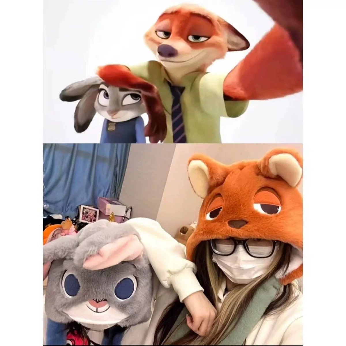 Ушастая шапка для перемещающихся ушей Crazy Animal City Judinik лисья шапка уши милый