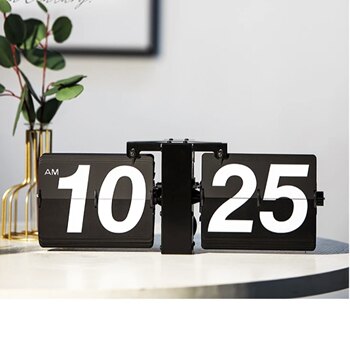 Large Flip-Page Clock, Mechanical Retro Automatic European-Style Clock, Living Room Creative Desk Clock, Wall Clock