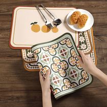 Table mats waterproof oil-proof anti-slip high light luxury western food mats ins placemats anti-scalding heat-insulating placemats table mats