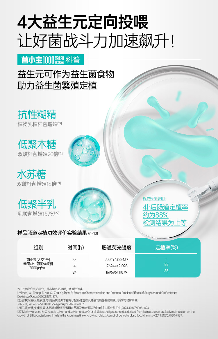 【中国直邮】 菌小宝 太空1号  【WONDERLAB万益蓝平替】20g(2g*10瓶)/盒 千亿肠道益生菌 益生元 冻干粉 饮料 轻松享 健康  成人