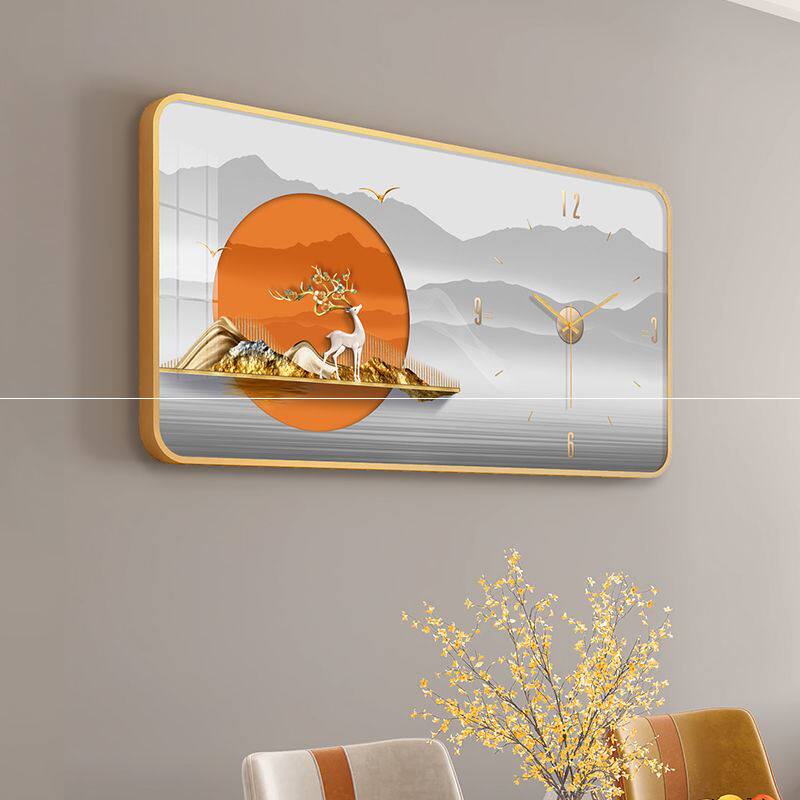 New watch and watch hanging living room hanging table dining room free of punch art net red home 2022 section hanging clock silent clock