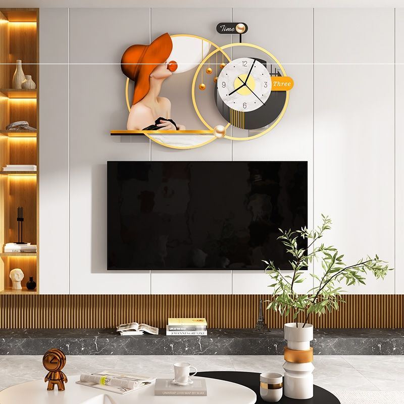 New 2022 clock modern decoration hanging clock watch and watch living room minimalist home fashion light extravagant silent hanging wall new dining
