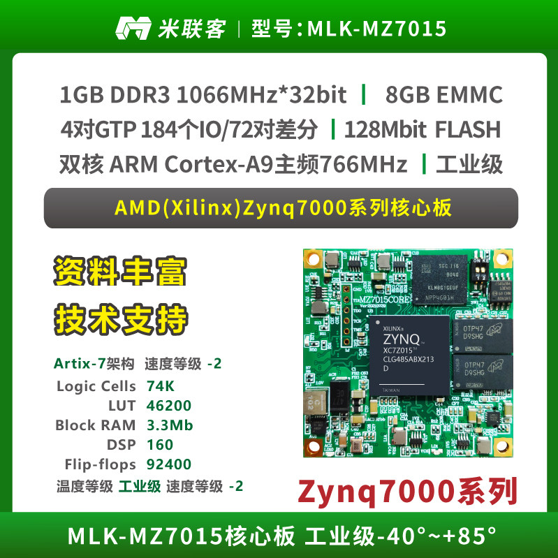 米联客FPGA核心板XILINX-ZYNQ7015 MZ7015FA Zynq7000