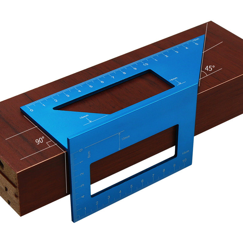 Woodworking T-type scribing gauge Angle positioning ruler 45-degree bevel 90-degree aluminum alloy woodworking scribing device