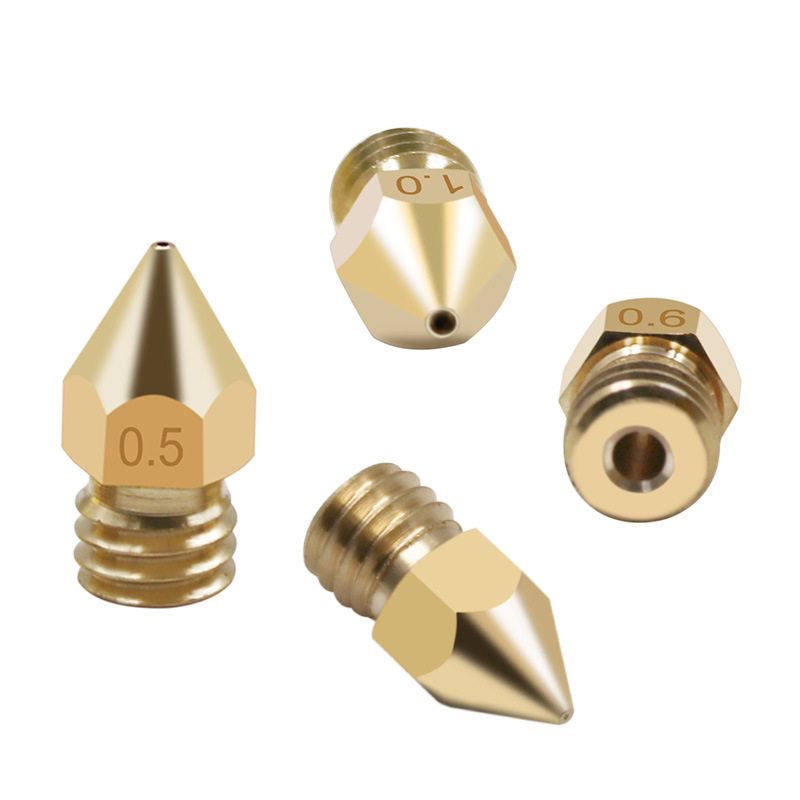 3D printer accessories mk8 pointed brass nozzle surface lettering printing accessories brass nozzle