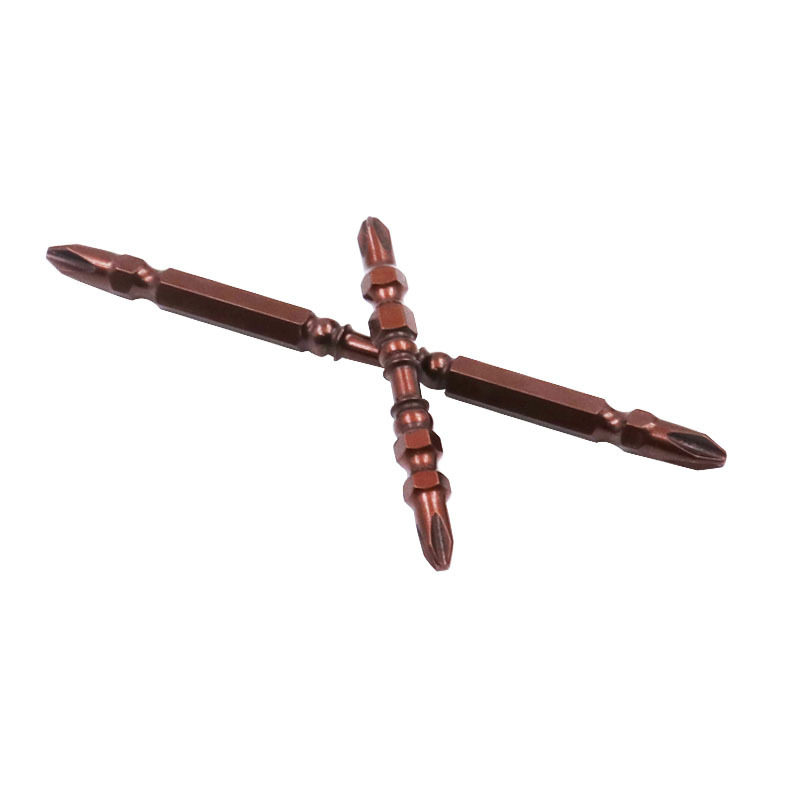 Electric drill batch head screwdriver head S2 double-headed cross screwdriver 65-110mm nunchaku cross impact batch head